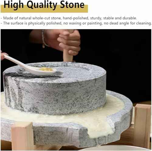 Artisan Handmade Granite Food Mill - Natural Stone Grinder for Dry/Wet Foods, Nuts, Corn & SES - Perfect for Cooking & ing
