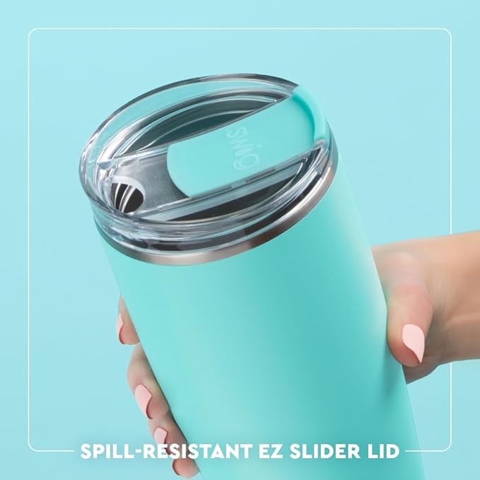 Swig Life 22oz Insulated Tumbler, Travel Coffee Tumbler with Lid, Cup Holder Friendly Travel Coffee Mug, Stainless Steel, 22 oz Tumblers, Reusable Insulated Mug with Lid (Errbody Beach)