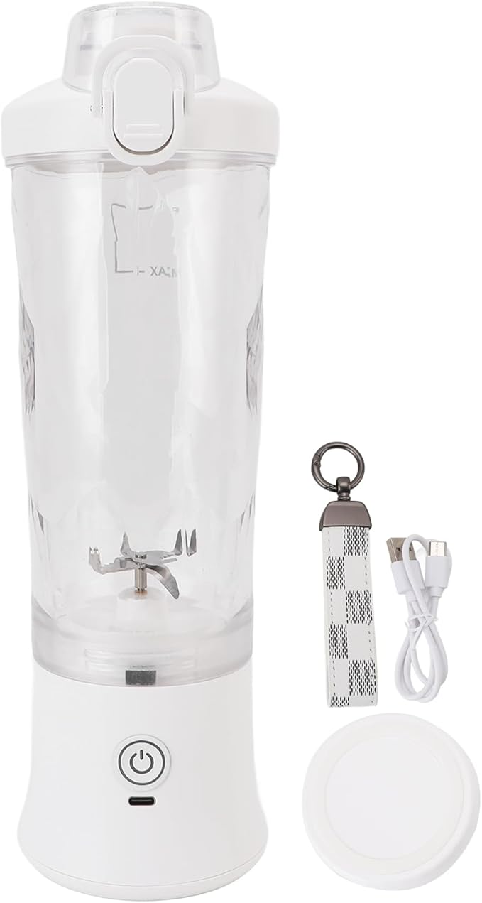 Portable Blender 600ml USB C Rechargeable Mini Juicer Cup with Stainless Steel Blades 18000RPM - Powerful Motor for Smoothies, RGB Light, Travel & Gym Use