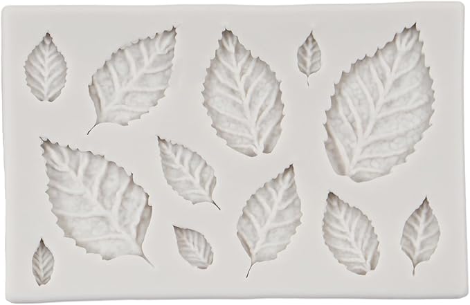 Leaf Silicone Mold Maple Leaf Fondant Mold Rose Leaf Molds Fern Leaves Candy Molds For Cake Decoration Cupcake Topper Chocolate Polymer Clay Gum Paste Set of 6