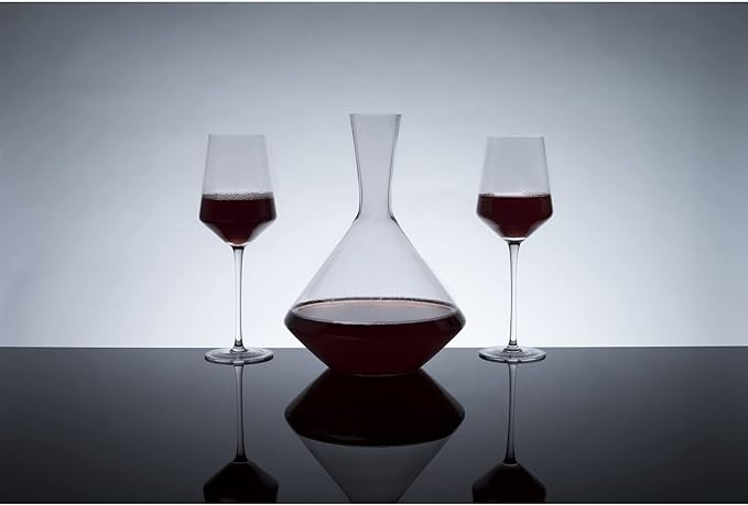 Viski Raye Angled Bordeaux Wine Glasses, Elegant and Modern Drinking Glasses for Red Wine, Crystal Stemmed Glassware, Home Bar, Dinner Party, Wedding Gifts, Hosting Essentials, 16 oz, Set of 2