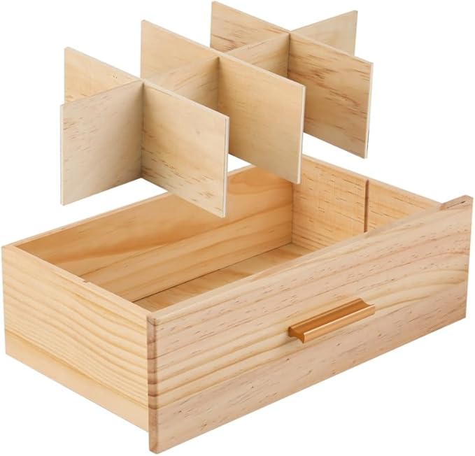 Tea Organizers and Storage Box Tea Station organizer for Countertop with 4 Cotton Woven Coasters Pine Wood Tea Bag Organizer Drawer Teabag Holder with 8 Compartments Wooden Sugar Packet Holder