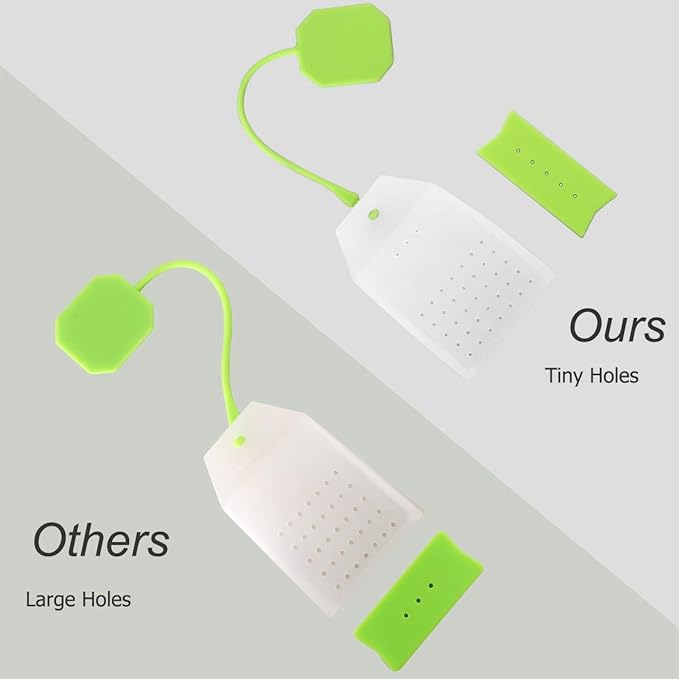 6 Pack Silicone Tea Infuser, Reusable Tea Bags Tea Strainer Filter Tea Steeper Tea Diffuser Tea Holder for Loose Leaf Tea with Spoon