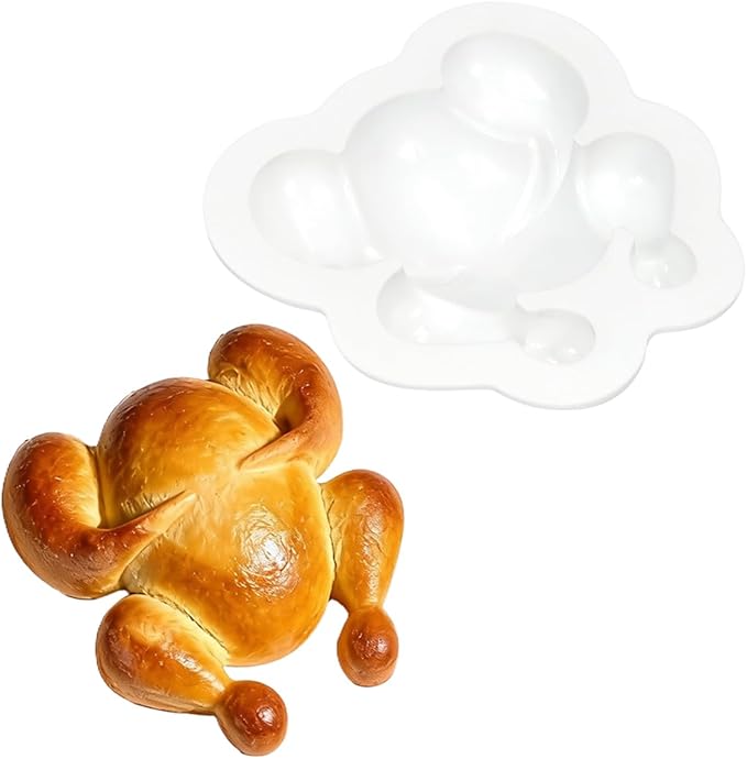 Silicone Mousse Mold, Christmas Turkey Silicone Cake Pan, Dishwasher Safe, Lightweight, Easy Storage, for Mousse Cake, Bread, Brownie (A_ Turkey)