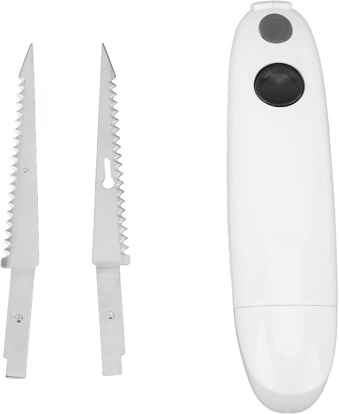 Electric Knife for Carving Meat, Poultry, Bread, Cordless Easy Electric Knife, 2 Serrated Stainless Steel Blades, Ergonomic Handle, Serving for Cooked Food
