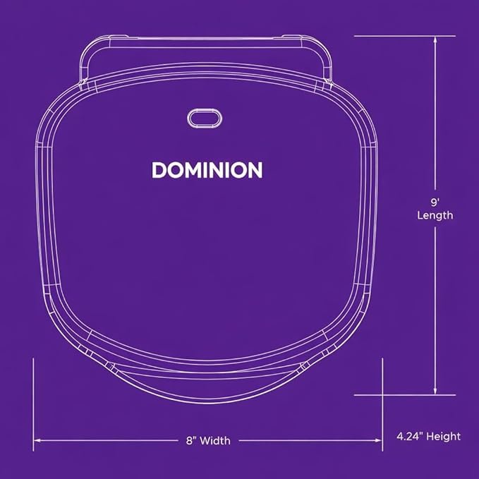 Dominion 2-Serving Classic Plate Electric Indoor Grill and Panini Press, Easy Storage & Clean, Perfect for Breakfast Grilled Cheese Egg & Steak, Black