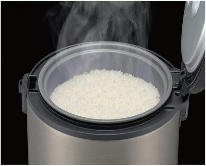 Tiger JNP-S10U 5.5 Cup Capacity White Rice Cooker with Non-Stick Inner Pot, Spatula and Measuring Cup, Keep Warm Upto 12 hours (Stainless Steel Gray)