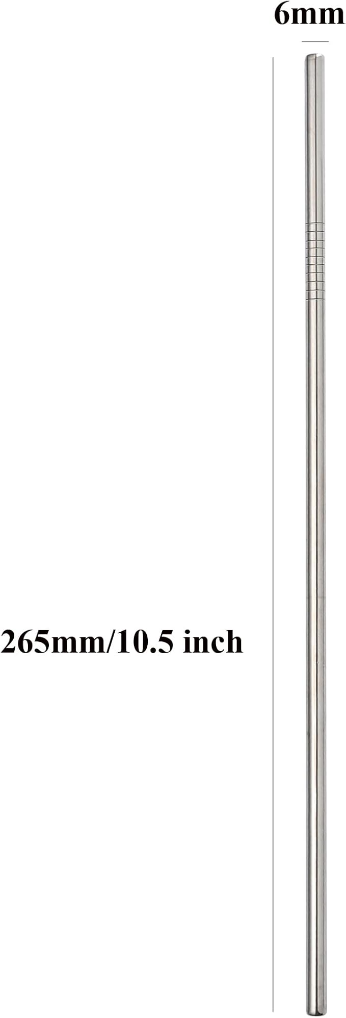Stainless Steel Straw 24pcs In Bulk.Ultra Long 10.5" Reusable Straight Metal Straws in Bulk Order for Drinks (10.5" - Silver, 24pcs - Straight)