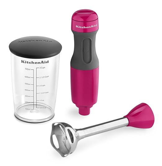 KitchenAid KHB1231CB 2-Speed Hand Blender Electric Mixer, 8", Cranberry