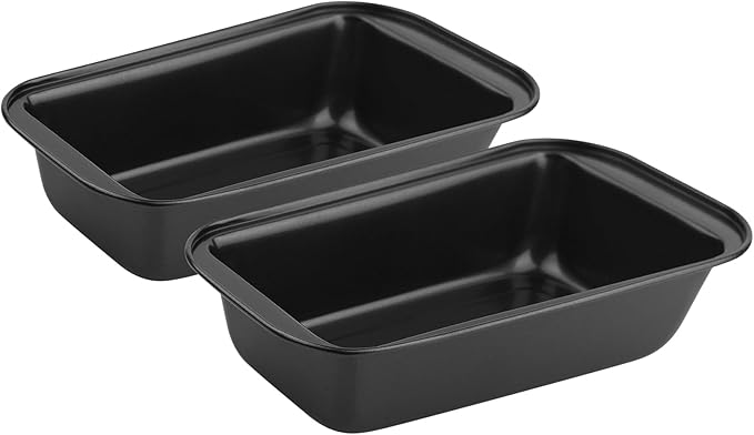 Novery 2PCS Nonstick Bread Pan - 8” x 4” Carbon Steel Loaf Baking Pans, Dishes，Rectangle Baking Supplies for Homemade Bread, Meatloaf, Cakes, Sourdough, Brownies, and Lasagnas