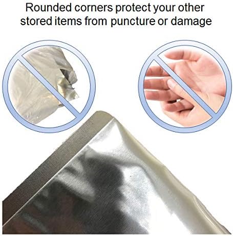 PackFreshUSA: 5 MIL Silver/Clear Stand Up Pouch Bags - Professional Flexible Packaging - Resealable - Seal-Top - Heat-Sealable - Hang Hole - Tear Notch -Medium 5x8.5x3-100 Pack
