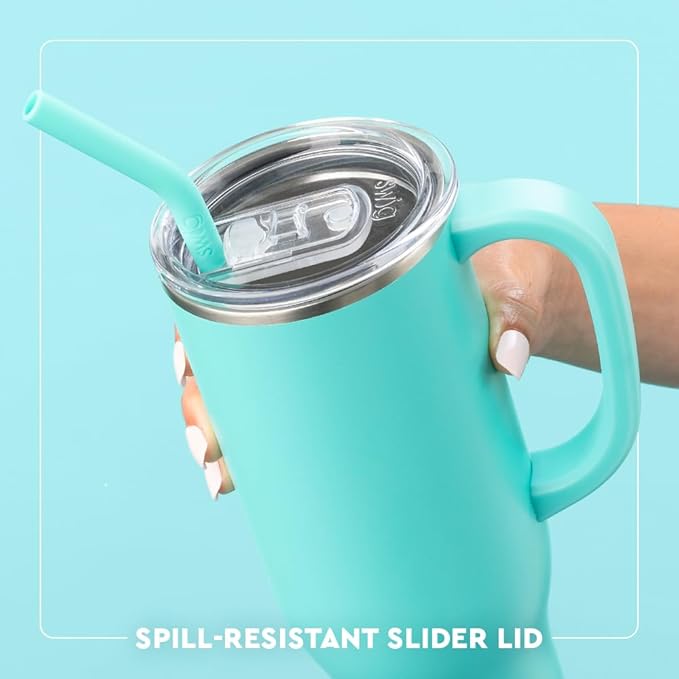 Swig Life 30oz Mega Mug, 30 oz Tumbler with Handle and Straw, Cup Holder Friendly, Dishwasher Safe, Extra Large Insulated Tumbler, Stainless Steel Water Bottle (Ultra Violet)