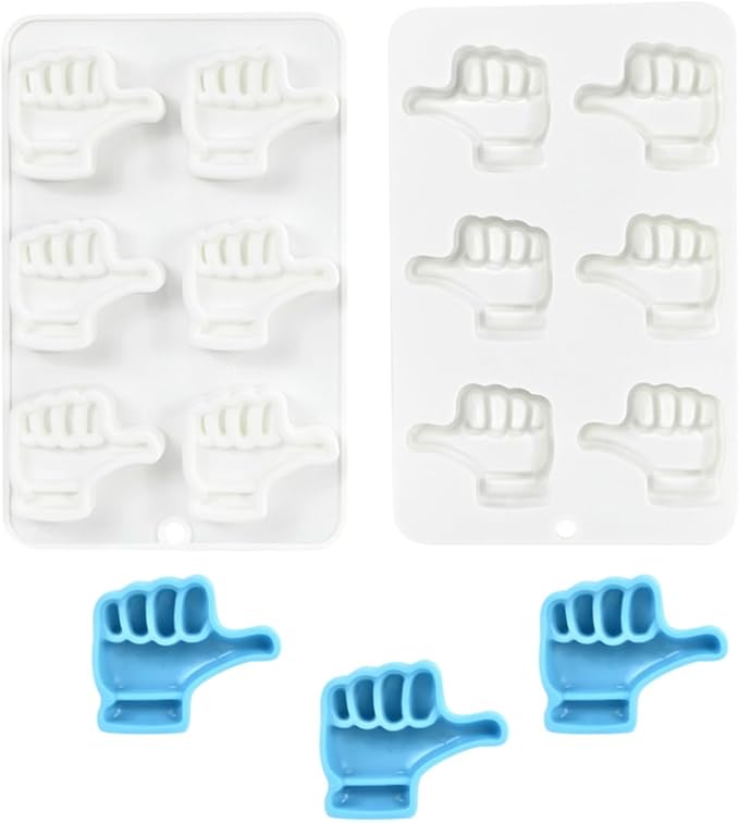 Food-Grade Silicone Thumb Molds, Non-Stick Baking Pan Mold for Chocolate, Candy, Jelly, Ice Cube, Muffin (H_ Thumb)