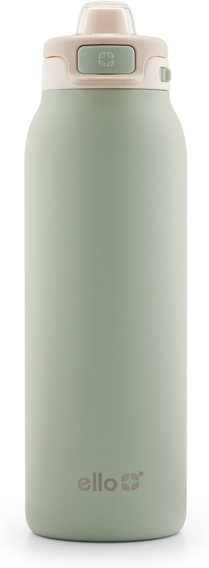 Ello Pop & Fill 32oz Stainless Steel Water Bottle with Quick Fill Technology, Double Walled and Vacuum Insulated Metal, Leak Proof Locking Lid, Sip and Chug, Reusable, BPA Free, Pistachio