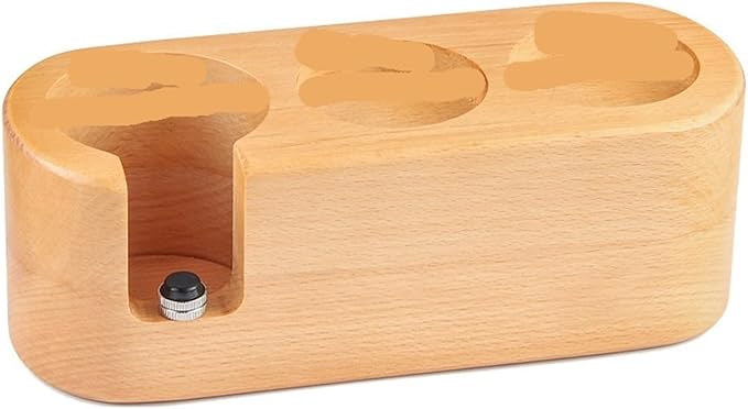 Walnut Wood Coffee Filter Holder, Espresso Tamper Mat Stand, Coffee Maker Support Base Rack, Barista Accessories(Black)