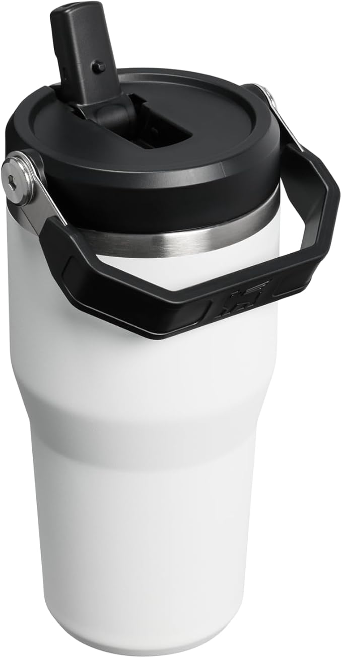 STANLEY IceFlow 2.0 Flip Straw Tumbler with Handle 20 oz | Twist On Lid and Flip Up Straw | Leakproof Water Bottle | Insulated Stainless Steel | BPA-Free | Chalk