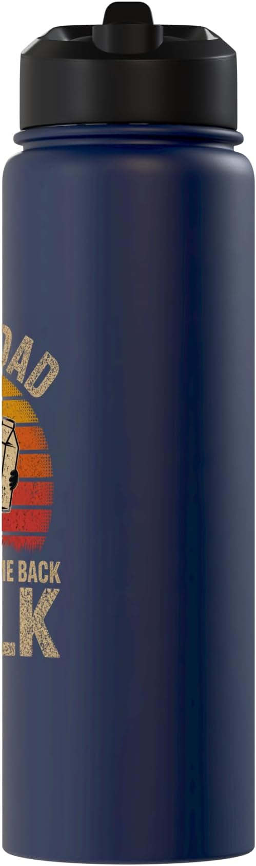 Just A Dad Who Always Came Back With The Milk Raccoon Retro Stainless Steel Insulated Water Bottle