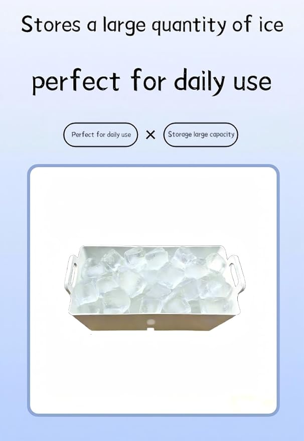 Ice Basket Replacement for Small Household Ice Makers - Food-Grade Plastic Ice Storage Bin Accessory with Drain Design (Size: 7.36"D x 4.88"W x 3.15"H) (HZB-16A)