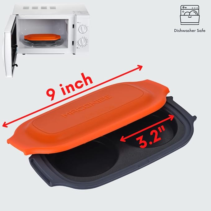 MACONEE Microwave Egg Fryer & Sandwich Maker | Cooks Eggs & Makes Paninis | Dishwasher-Safe & BPA-free