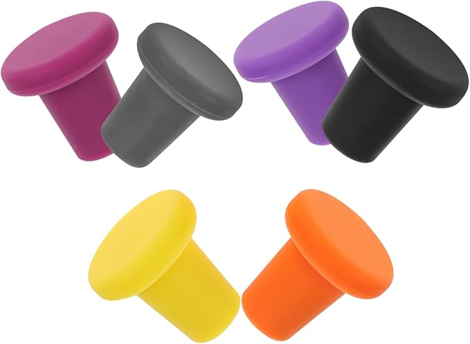 OUNONA 24pcs Silicone Wine Stoppers Airtight Seal for Wine Bottles Multi-color Silicone Beverage Sealers Prevents Leakage for Home and Bar Use