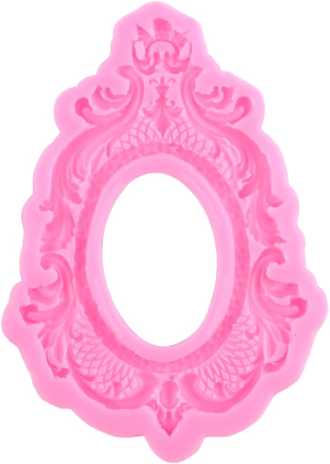 Mujiang Picture Frames Silicone Molds Photo Frame Fondant Mold Baroque Vintage Frame Candy Mold Relief Frame Mold For Sugar Cake Decorating Cupcake Topper Chocolate Gum Paste Polymer Clay Set Of 4