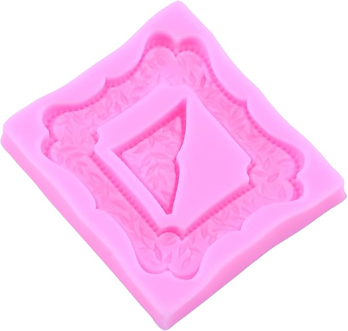 Mujiang Photo Frame Silicone Molds Vintage Picture Frames Fondant Mold Mirror Frame Candy Molds For Cake Decorating Cupcake Topper Polymer Clay Chocolate Gum Paste Set Of 4