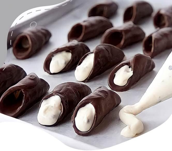Joyeee 10 Pack 5 Inch Cream Horn Molds for Baking + 10Pcs 5 Inch Cannoli Tubes Molds Set, Large Cannoli Tubes for Frying, Cannoli Forms Kit for baking Egg Cake Waffles, Home DIY Kitchen Tool