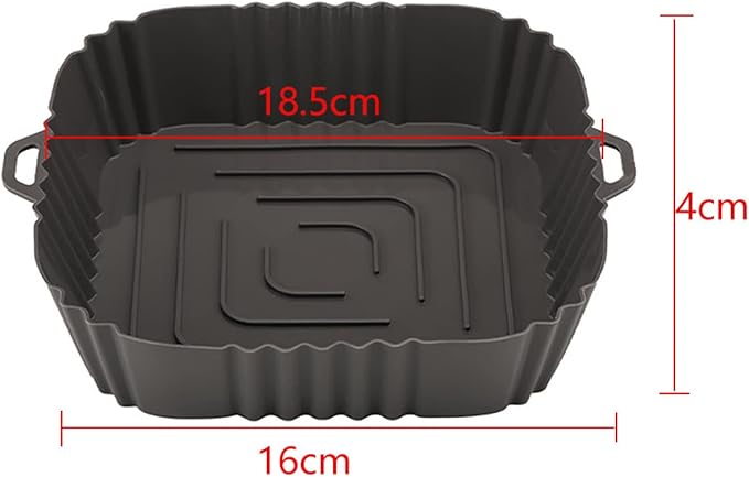 Silicone Baking Tray Reusable Air Fryer Liners Basket Nonstick Oven Baking Pan Multifunctional For Kitchen Gadgets 2Pcs Grey