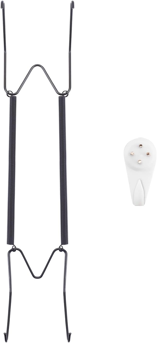 Plate Hangers for The Wall, Suitable for 12-16 inch Decorative Plate, Stainless Steel Wire Plate Holder with Wall Hooks and Rubber tip Protectors, Plate Hangers for Displaying Plates, Platter, Black