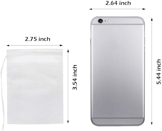 Fenshine 400 Pcs Tea Filter Bags Disposable Empty Tea Bags Drawstring Seal Tea Infusers Bag for Loose Leaf Teal