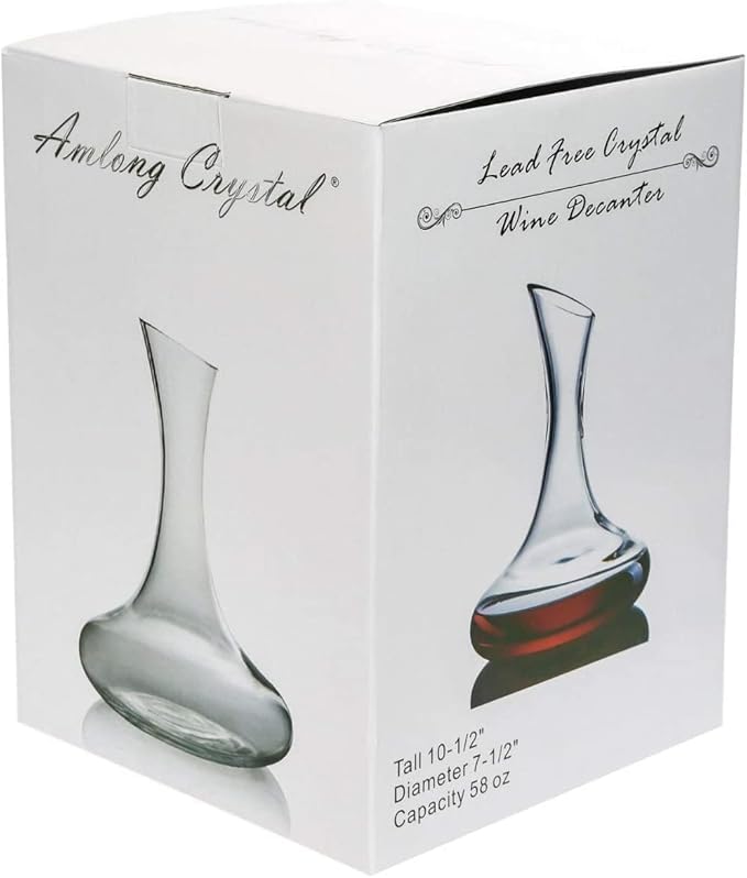 Amlong Crystal Lead-Free Large Wine Decanter, Red Wine Carafe, Wine Gift, Wine Accessories 58 oz(1700ml), with Crystal Golf Ball Stopper