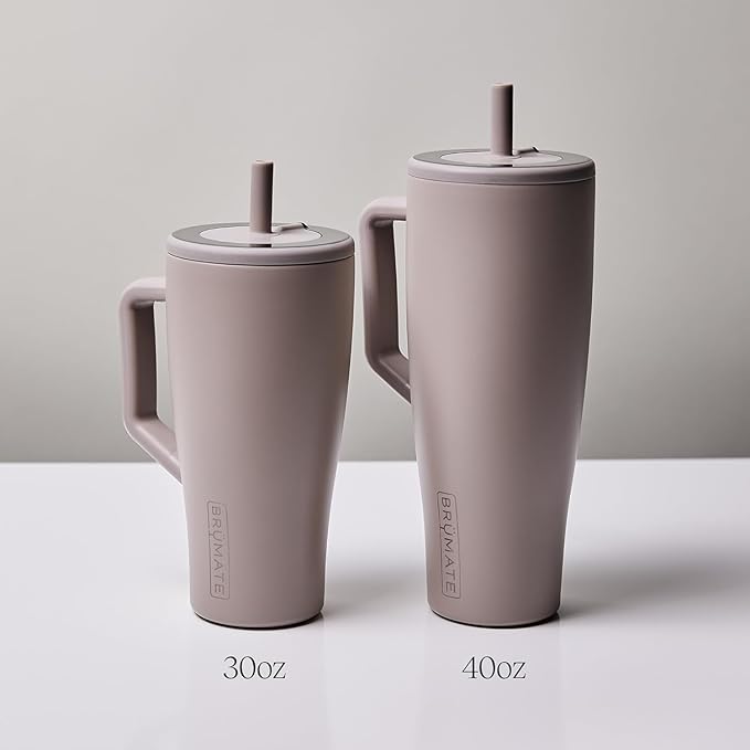 BrüMate Era 40 oz Tumbler with Handle and Straw | 100% Leakproof Insulated Water Bottle Tumbler with Lid and Flexible SoftSip Straw | Made of Stainless Steel | Cup Holder Friendly | 40oz (Glacier)