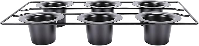 Pomya Professional 6 Cup Popover Pan, Carbon Steel | Non Stick Bakeware for Muffins, Cupcakes, Popovers, Easy & Dishwasher Safe