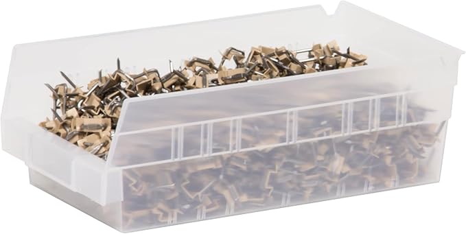 Akro-Mils 30130 Plastic Shelf Bins, Heavy Duty Storage Bins for Garage, Closet, and Drawer Organization, 12" x 6-1/2" x 4", Clear, 12-Pack
