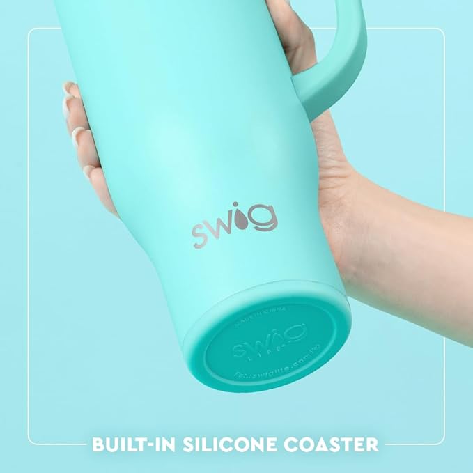 Swig Life 30oz Mega Mug, 30oz Tumbler with Handle and Straw, Large Insulated Tumblers, Cup Holder Friendly Travel Mug, Stainless Steel 30 oz Tumbler, Reusable Insulated Water Bottle (Taco Night)