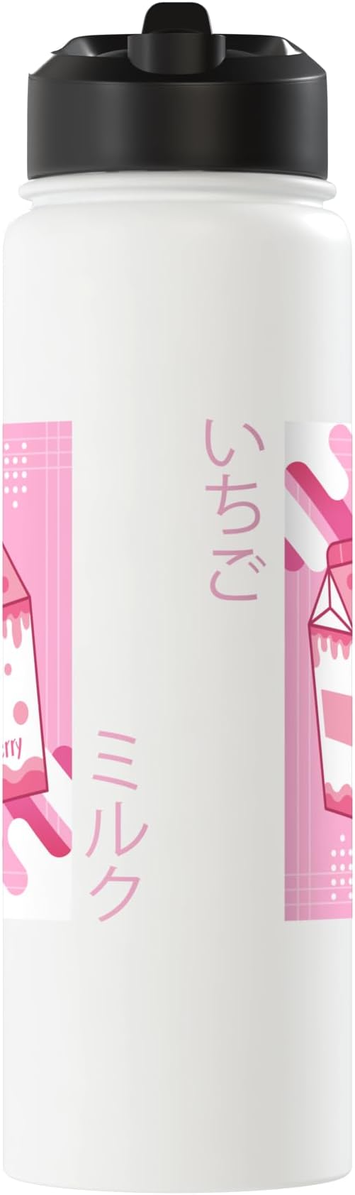 Strawberry Milkshake Tshirt Japanese Otaku Anime Kawaii Stainless Steel Insulated Water Bottle