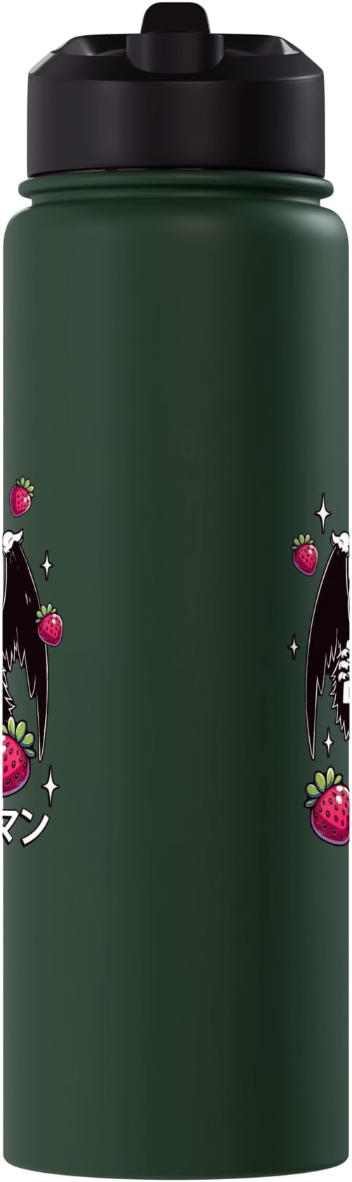Kawaii Strawberry Milk Shake Carton Mothman Stainless Steel Insulated Water Bottle