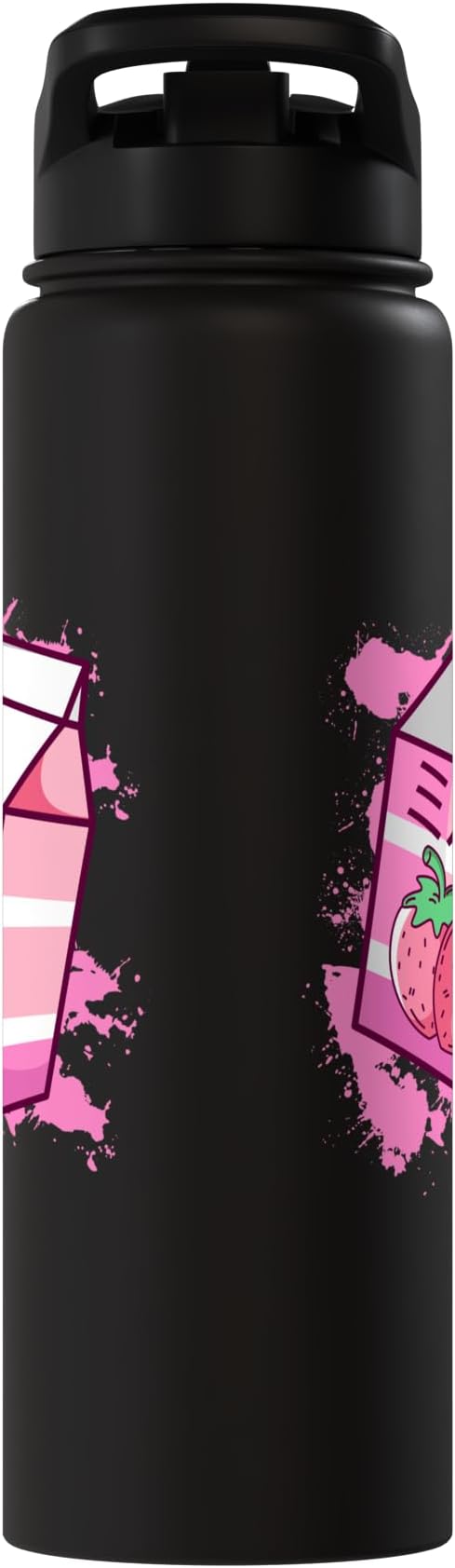 Kawaii Japanese Pink Retro 90s Strawberry Milk Carton Stainless Steel Insulated Water Bottle