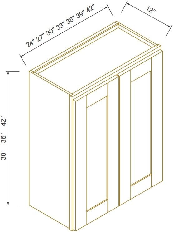 Wall-Mounted Cabinet – Solid Wood Shaker Style Medicine Cabinet with Adjustable Shelves & Soft-Close Doors for Bathroom, Kitchen, and Office Storage (Jade Green, 39" W x 12" D x 42" H)