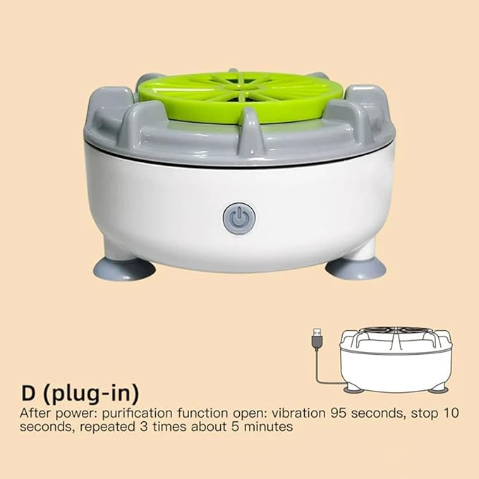 Efficient Portable Fruit and Vegetable Washers, Fruit and Vegetable Cleaning Machine, Electric Fruit Cleaner for Washing Fruits, Vegetables, Grain, Meat, Water-Proof & Wireless Charging (D)