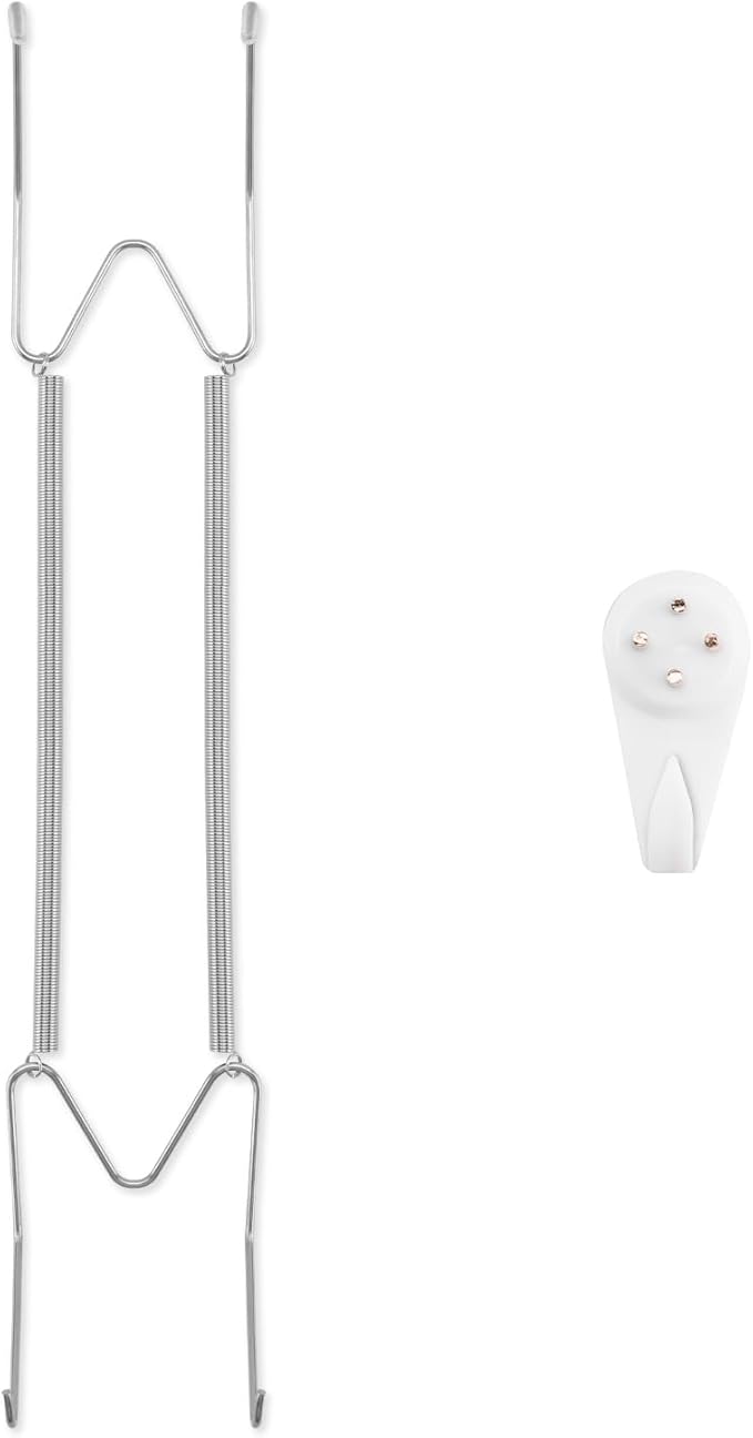 Plate Hangers for The Wall, Suitable for 16-20 inch Decorative Plate, Stainless Steel Wire Plate Holder with Wall Hooks and Rubber tip Protectors, Plate Hangers for Displaying Plates, Platter, Silver