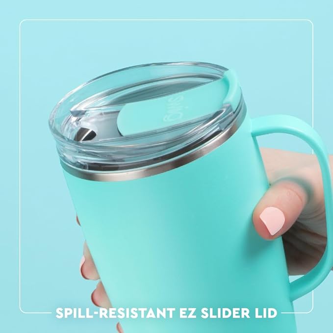 Swig Life 18oz Travel Mug, Insulated Tumbler with Handle and Lid, Travel Coffee Mug, Cup Holder Friendly, Stainless Steel 18 oz Tumbler, Reusable Insulated with Lid (Gingham)