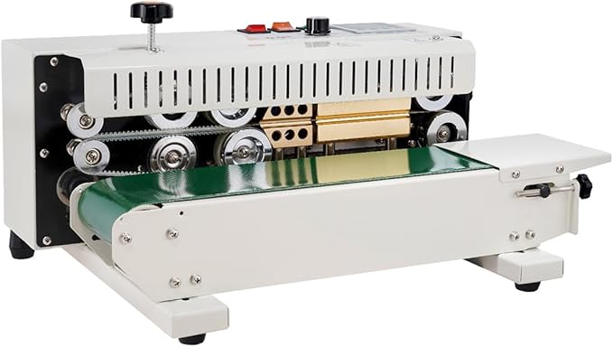 VEVOR Continuous Bag Band Sealing Machine, 0.24-0.47 in/6-12 mm Seal Width, Horizontal Band Sealer Machine with Digital Temperature Control, Carbon Steel Bag Sealer for 0.02-0.8 mm Plastic Bags Films