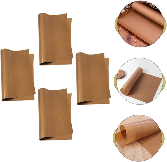 4sheets Non-stick Baking Tarp of Oven Liners Heat Resistant Mat Reusable Baking Pad for Cookies Pastries Macarons