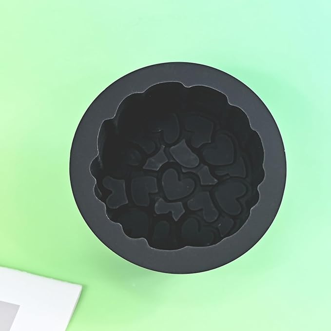 Silicone Mold, 3D Love Heart Pattern Cylinder Baking Mould for Mousse Cake, Fondant, Soap, Ice Cream, Chocolate, Candy, Non-Stick Easy Release BPA Free Food Grade Silicone Molds (B_ Love Heart)