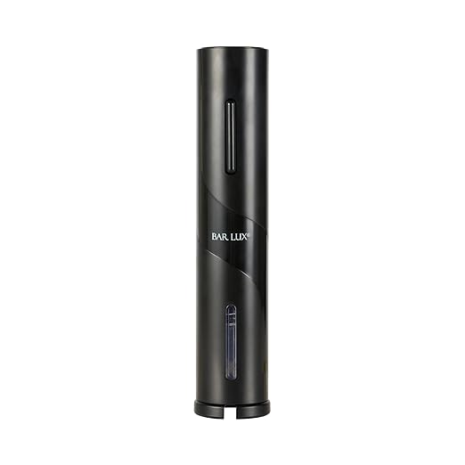 Restaurantware Electric Wine Opener 1 Count 1.9 x 1.9 x 9.1 Inches Battery Operated Plastic Corkscrew With Foil Cutter Compact Black Design For Quick One-Touch Uncorking
