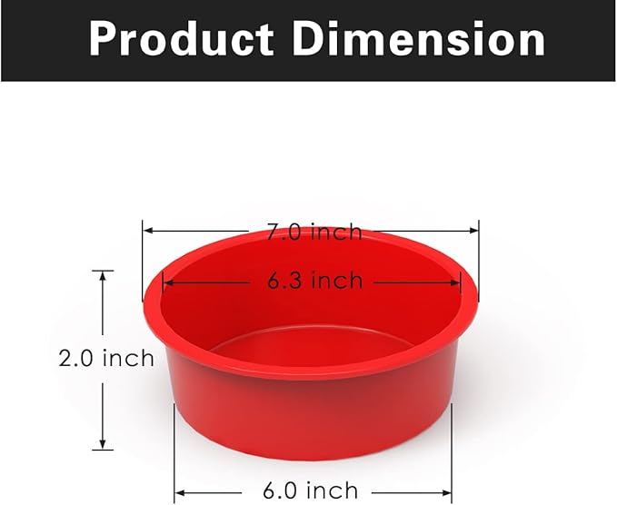 SILIVO 6 inch Cake Pans (4 Pack) - Nonstick Silicone Smash Cake Pans for Layer Cake,Smash Cake and Cheese Cake