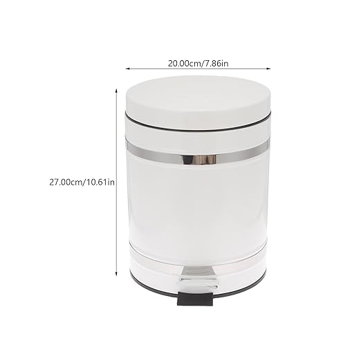 VICASKY Step-on Trash Can with Lid 5.5 Gallon Round Household Waste Basket Industrial Style Iron Pedal Rubbish Container for Kitchen Bathroom Office Use