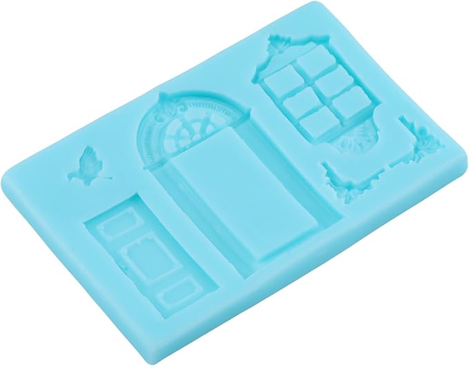 Door Window Frame Silicone Molds Nordic House Fondant Chocolate Molds for Cake Decorating Cupcake Topper Candy Gum Paste Polymer Clay