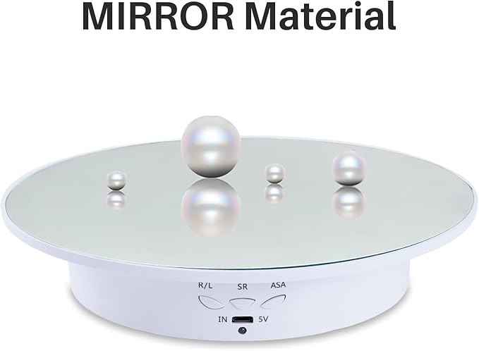 Rotating Display Stand Turntable Stand Spinning Stand for Product Shows White,7.87inch /17.6lbs Max Load,White Round